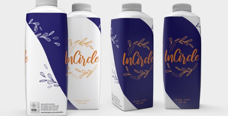 Tetra Pak com embalagens de plástico reciclado