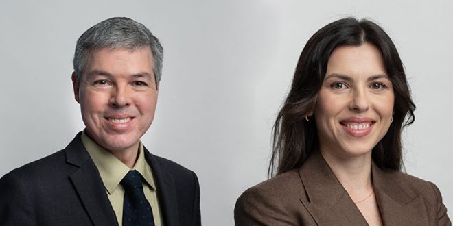 Vítor Sérgio Moreira, coordenador de patentes da Inventa e Anna Shcherbyna, paralegal de PI da Inventa (Foto: Divulgação)