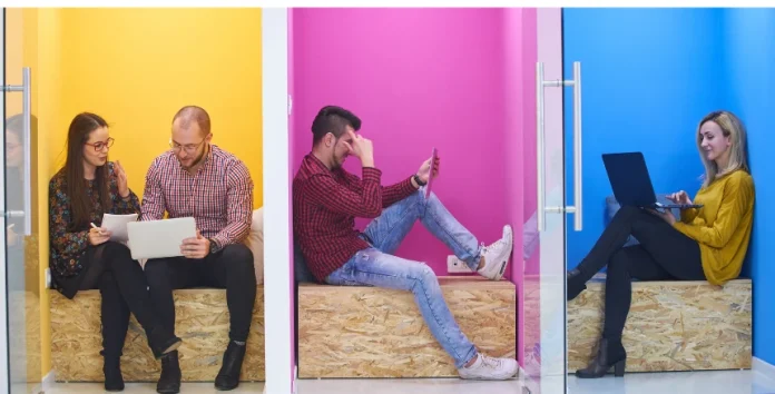 Trabalhadores de uma startup
